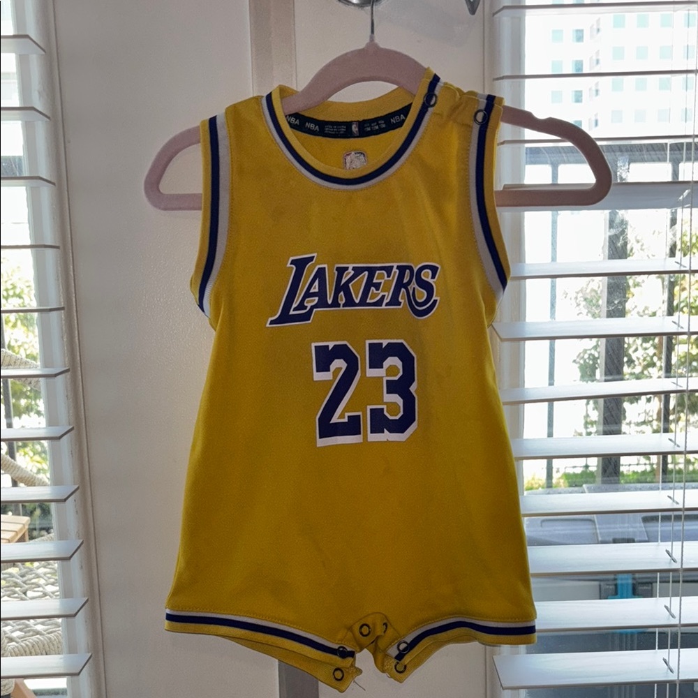 Kids Yellow Lakers Jersey Romper